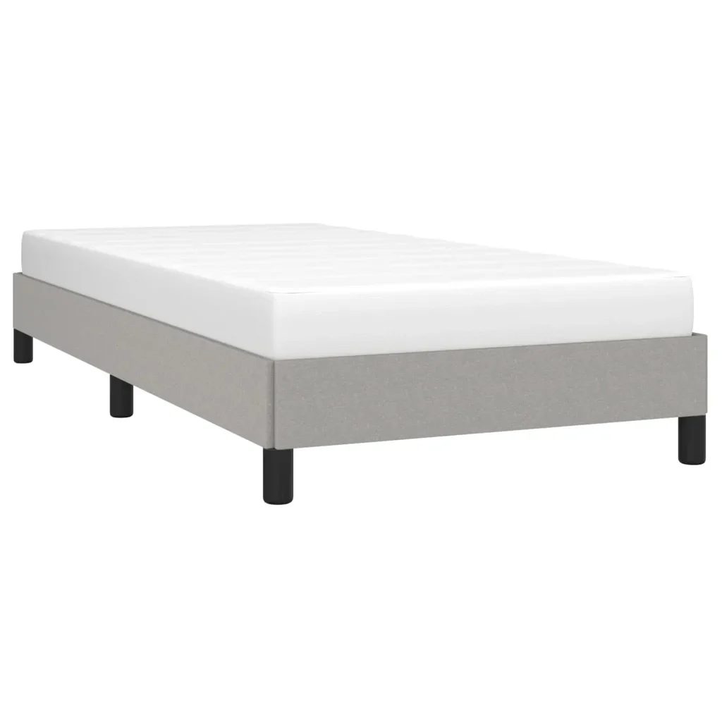 Letto singolo | Letto per adulti | Giroletto senza Materasso Grigio Chiaro 80x200 cm Tessuto - Image 3