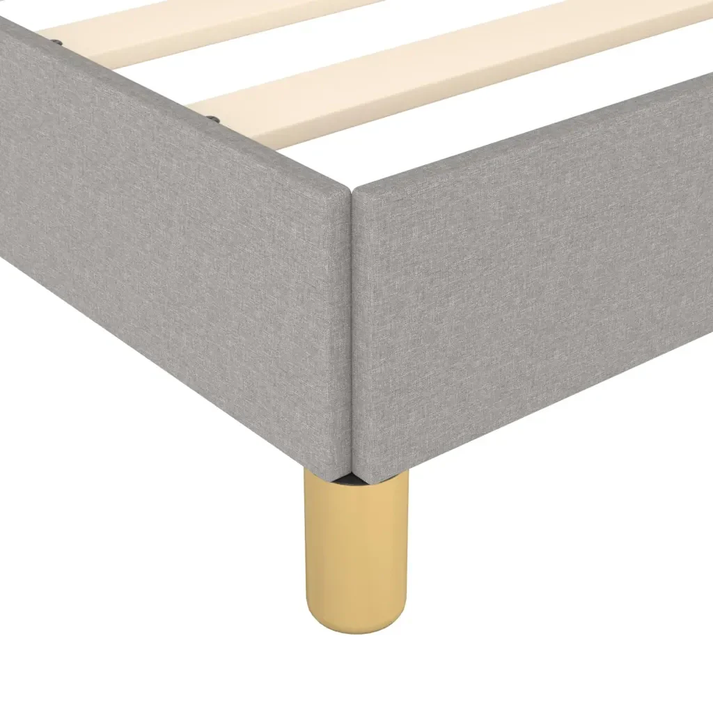 Letto singolo | Letto per adulti | Giroletto senza Materasso Grigio Chiaro 80x200 cm Tessuto - Image 8