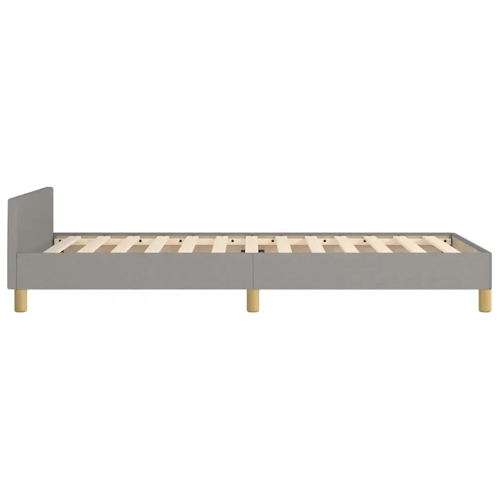 Letto singolo | Letto per adulti | Giroletto senza Materasso Grigio Chiaro 80x200 cm Tessuto - Image 6