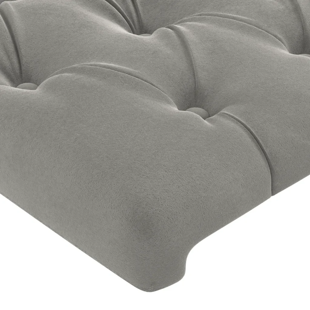 Letto singolo | Letto per adulti | Giroletto senza Materasso Grigio Chiaro 80x200 cm Velluto - Image 10
