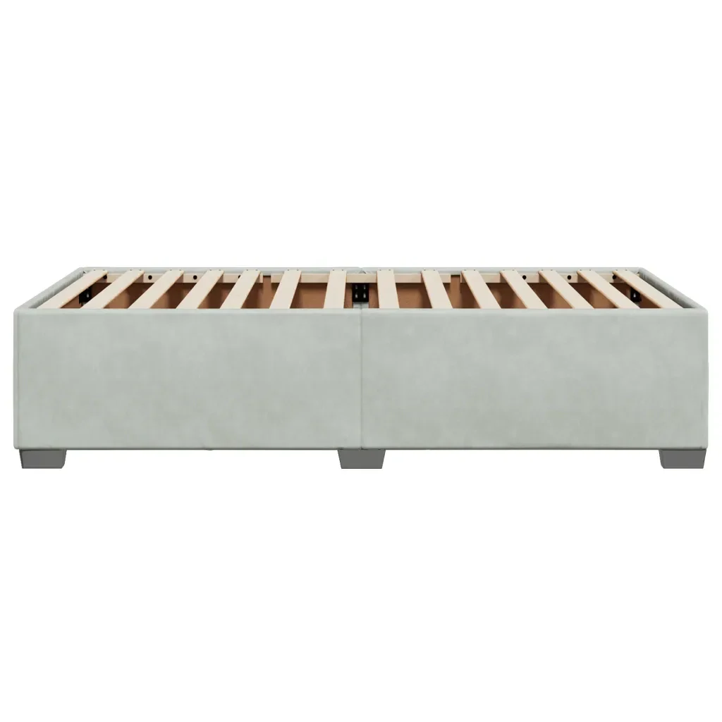 Letto singolo | Letto per adulti | Giroletto senza Materasso Grigio Chiaro 80x200 cm Velluto - Image 5