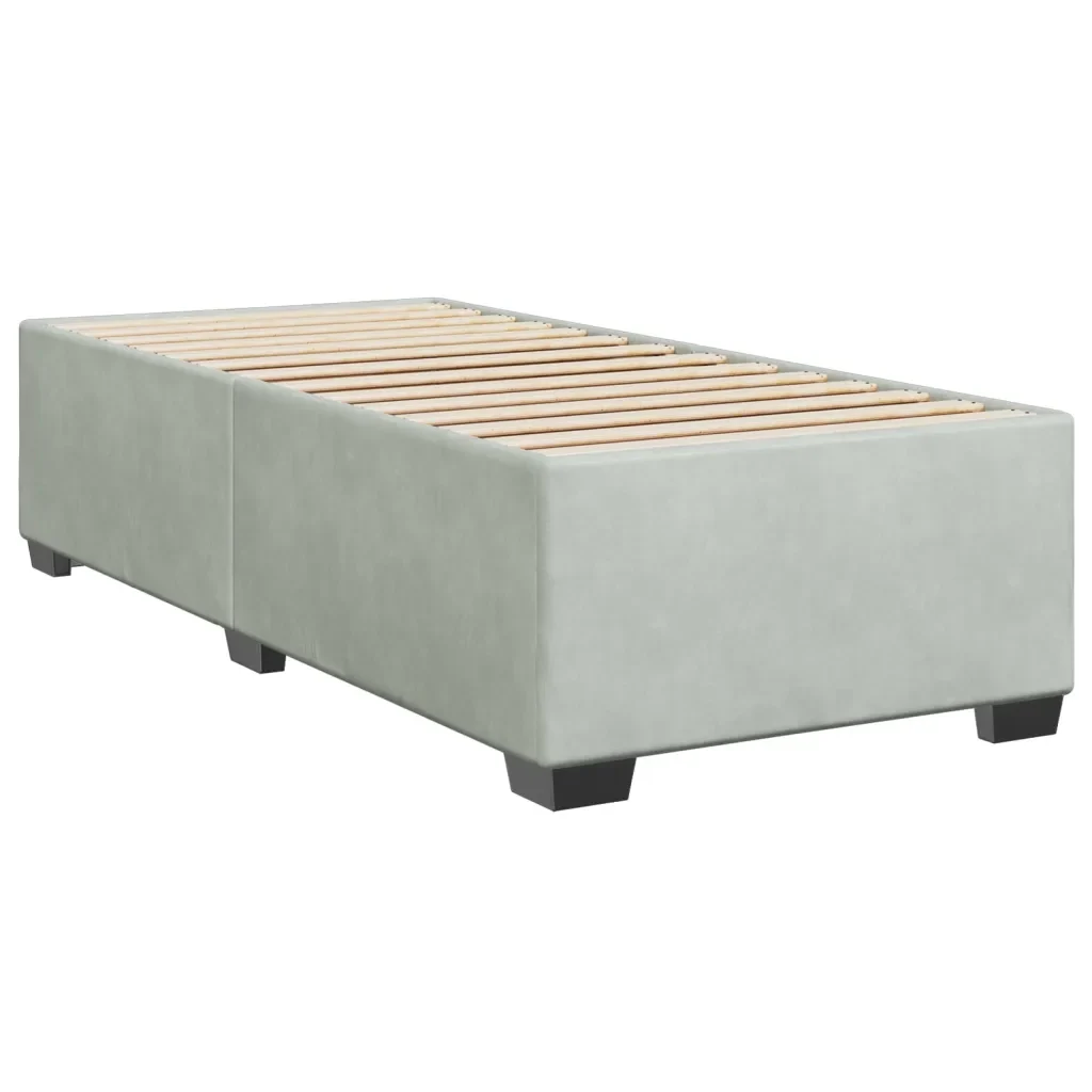 Letto singolo | Letto per adulti | Giroletto senza Materasso Grigio Chiaro 80x200 cm Velluto - Image 6