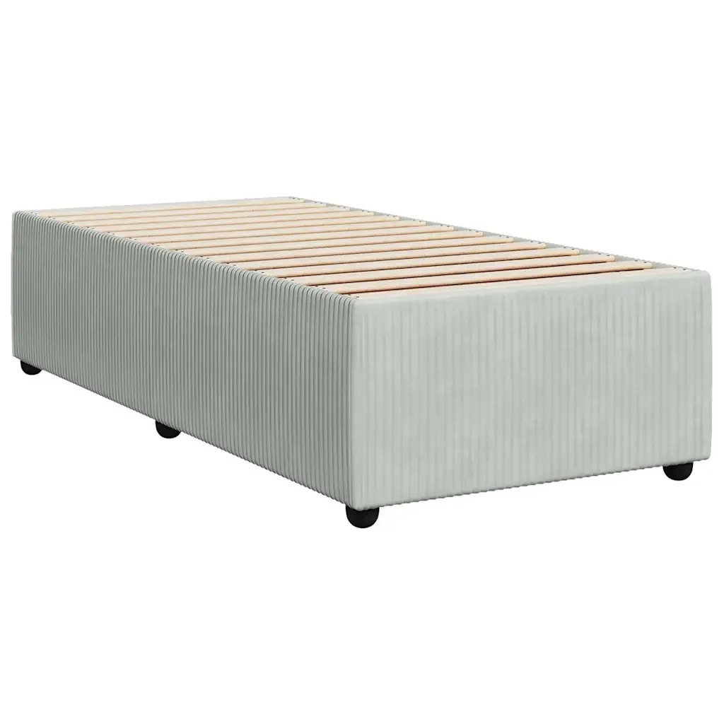 Letto singolo | Letto per adulti | Giroletto senza Materasso Grigio Chiaro 80x200 cm Velluto - Image 6