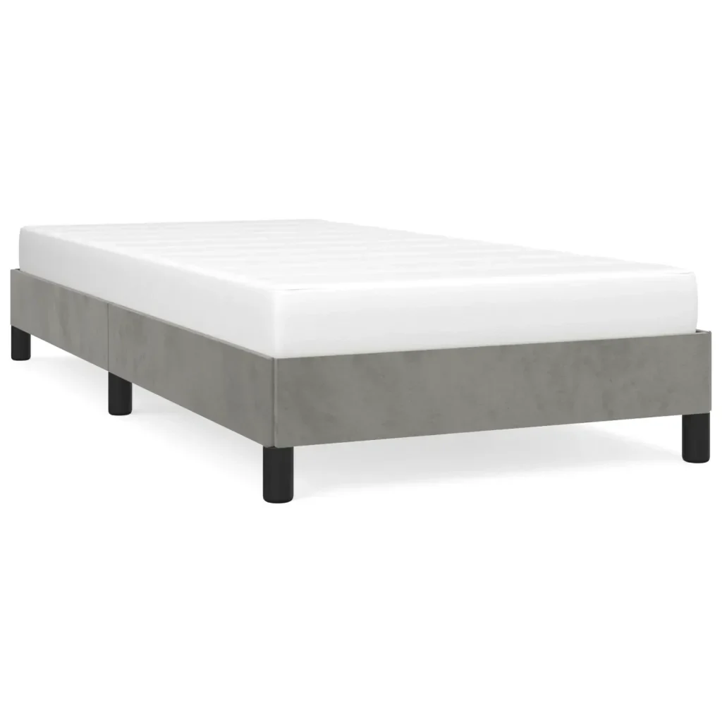 Letto singolo | Letto per adulti | Giroletto senza Materasso Grigio Chiaro 80x200 cm Velluto