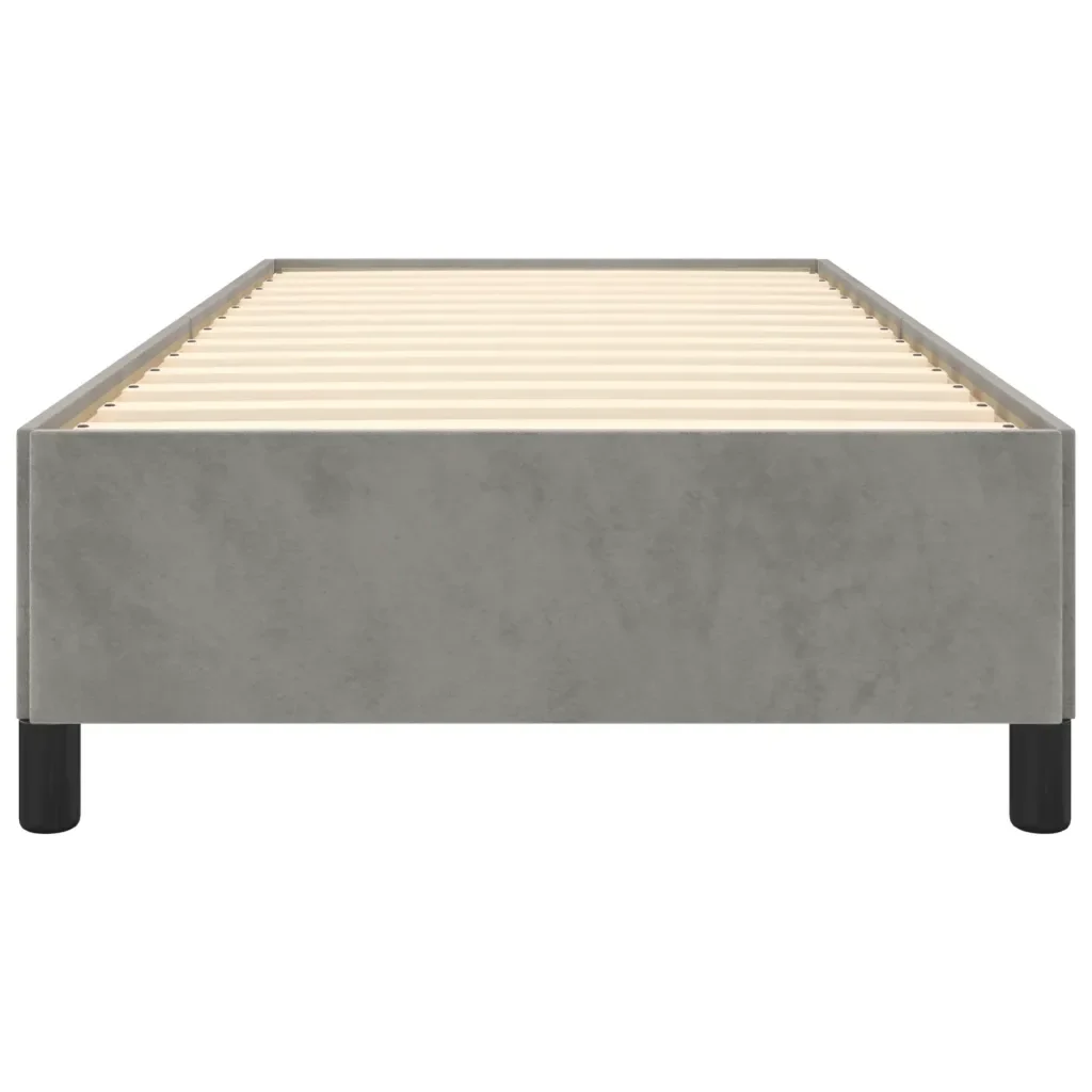 Letto singolo | Letto per adulti | Giroletto senza Materasso Grigio Chiaro 80x200 cm Velluto - Image 5