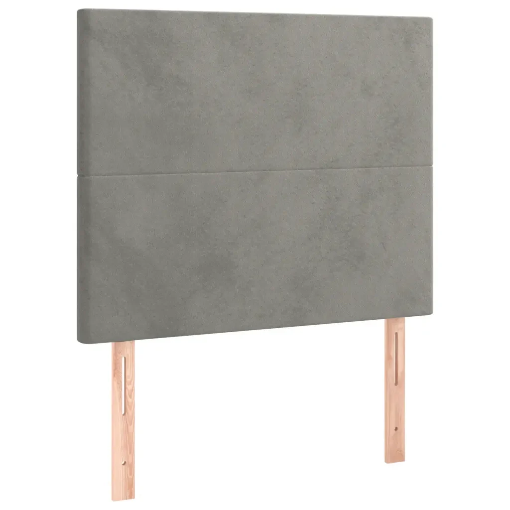 Letto singolo | Letto per adulti | Giroletto senza Materasso Grigio Chiaro 80x200 cm Velluto - Image 9
