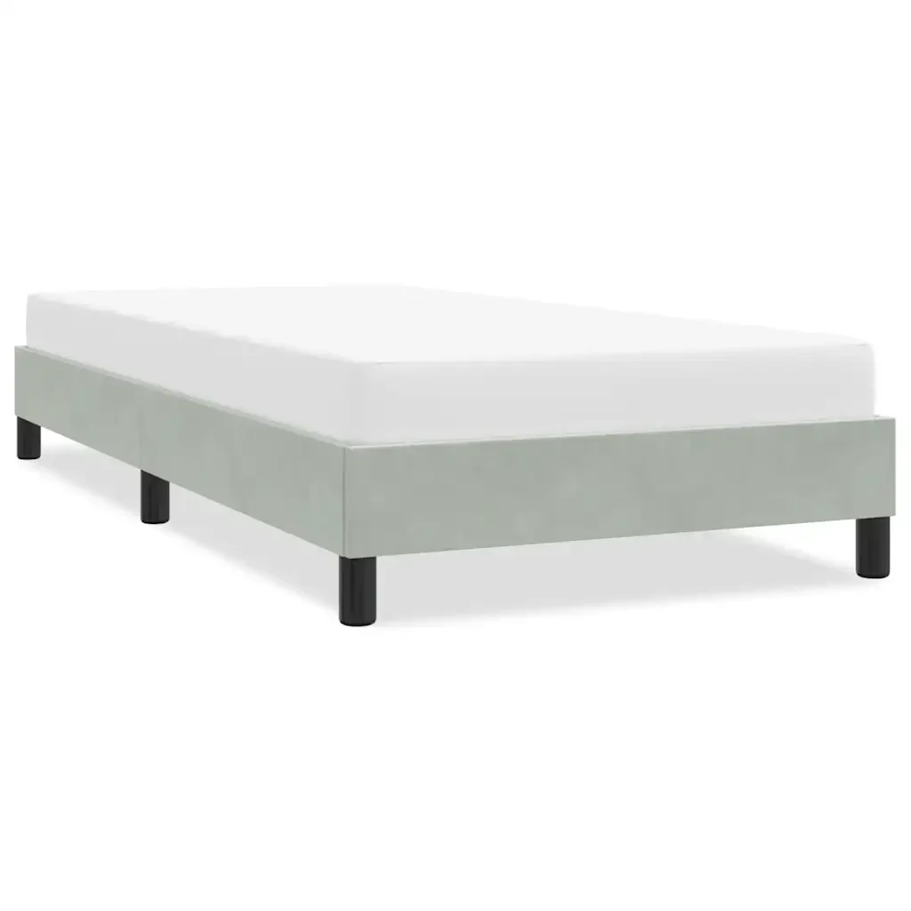 Letto singolo | Letto per adulti | Giroletto senza Materasso Grigio Chiaro 80x210 cm Velluto - Image 2