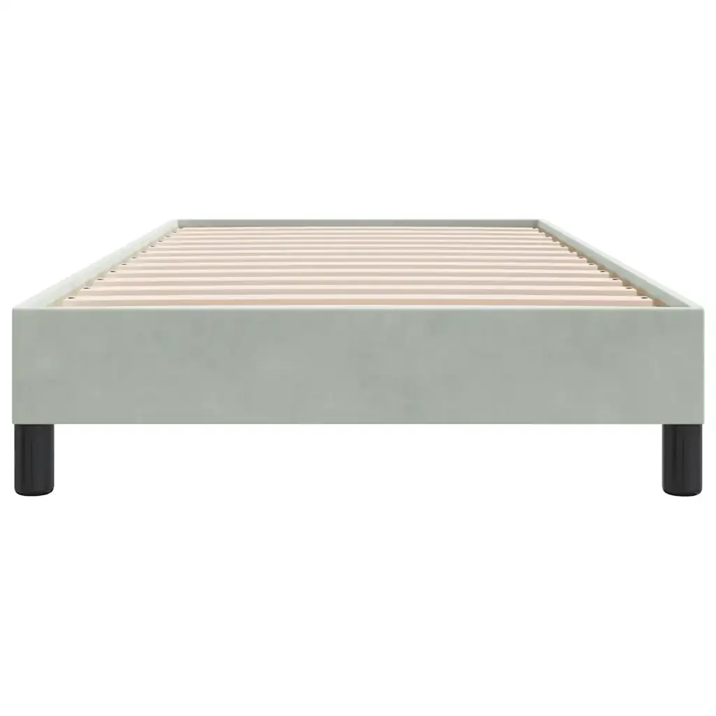 Letto singolo | Letto per adulti | Giroletto senza Materasso Grigio Chiaro 80x210 cm Velluto - Image 5