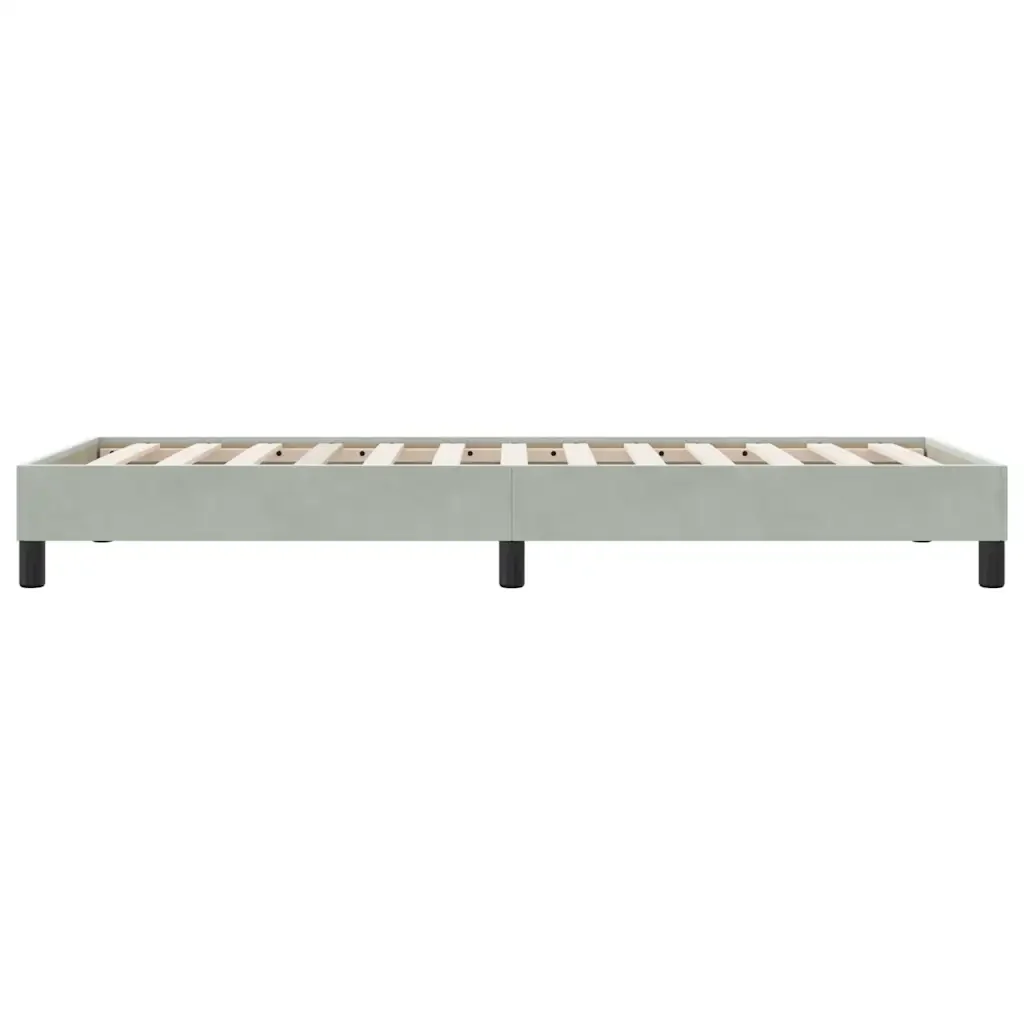 Letto singolo | Letto per adulti | Giroletto senza Materasso Grigio Chiaro 80x210 cm Velluto - Image 6