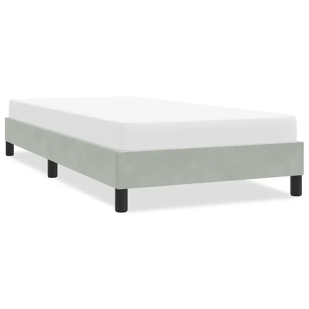 Letto singolo | Letto per adulti | Giroletto senza Materasso Grigio Chiaro 80x220 cm Velluto - Image 2