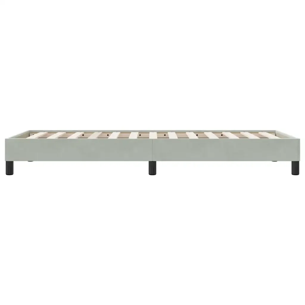 Letto singolo | Letto per adulti | Giroletto senza Materasso Grigio Chiaro 80x220 cm Velluto - Image 6