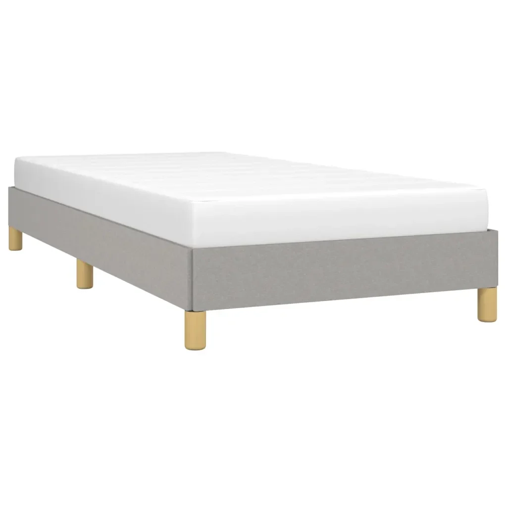 Letto singolo | Letto per adulti | Giroletto senza Materasso Grigio Chiaro 90x190 cm Tessuto - Image 3