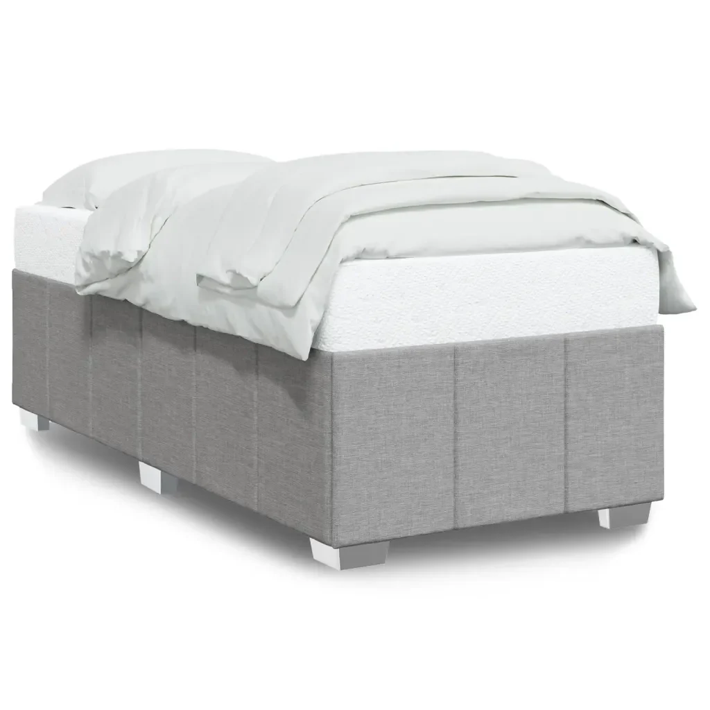 Letto singolo | Letto per adulti | Giroletto senza Materasso Grigio Chiaro 90x190 cm Tessuto
