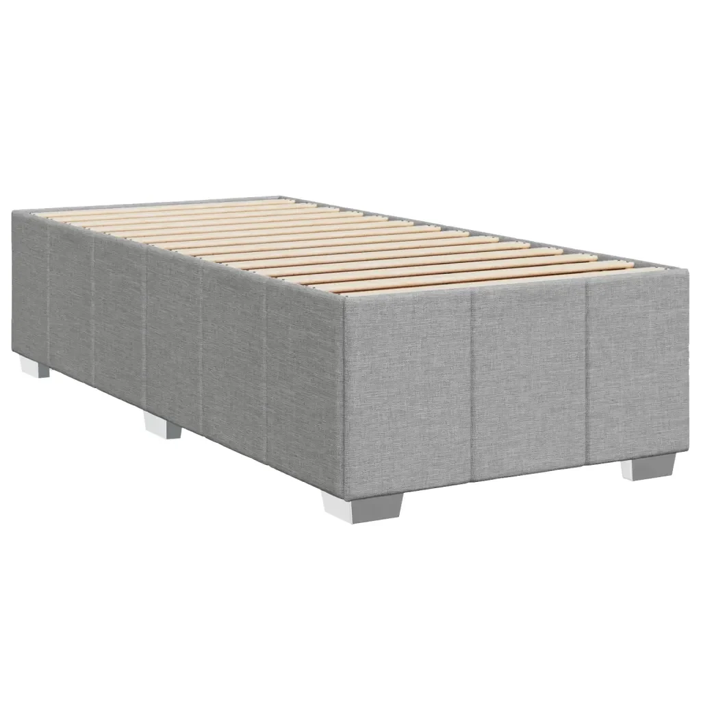 Letto singolo | Letto per adulti | Giroletto senza Materasso Grigio Chiaro 90x190 cm Tessuto - Image 4