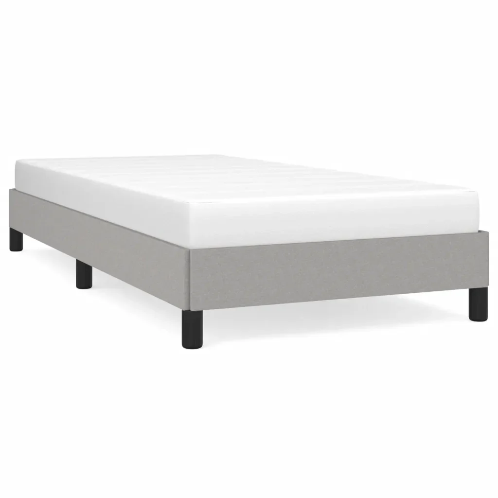Letto singolo | Letto per adulti | Giroletto senza Materasso Grigio Chiaro 90x190 cm Tessuto