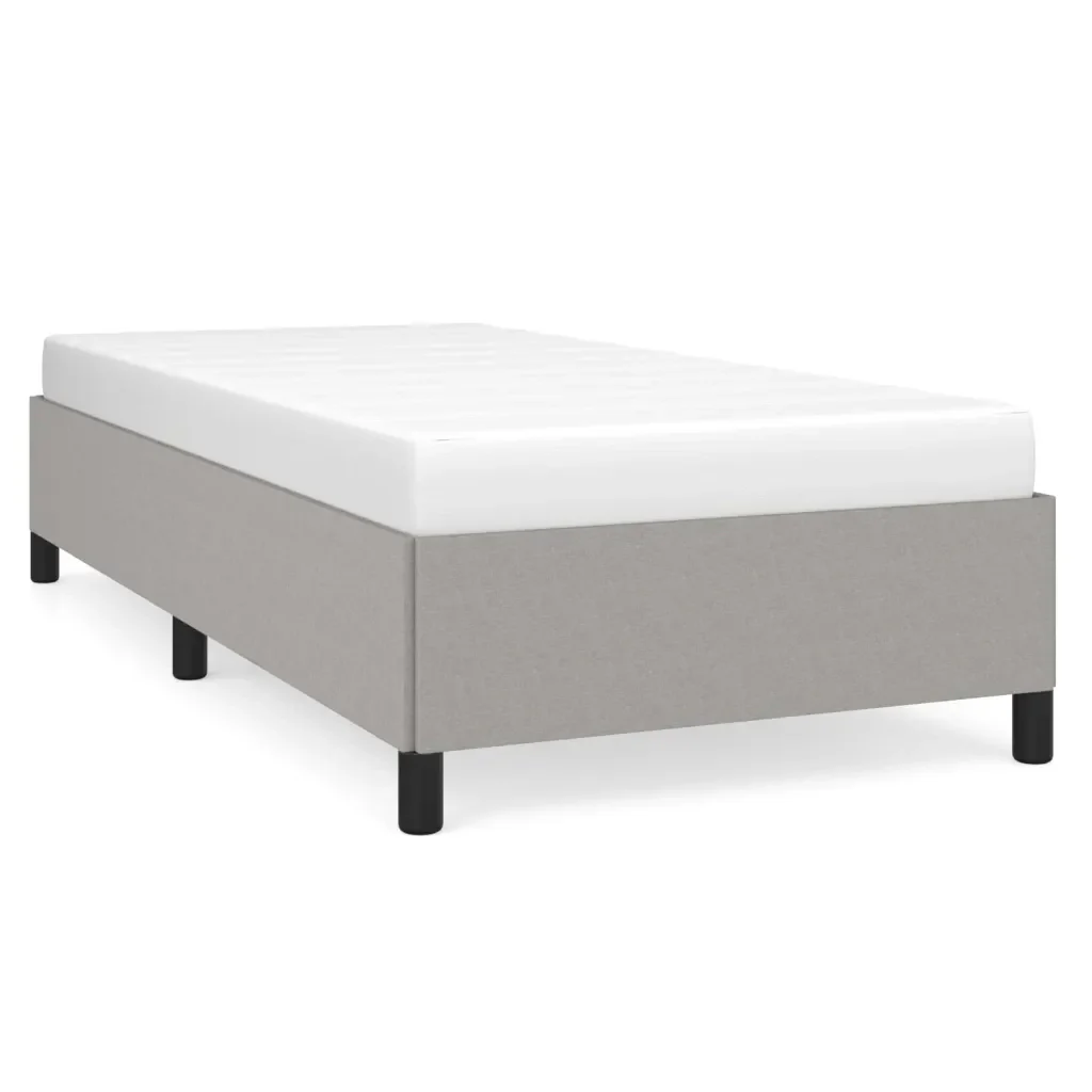 Letto singolo | Letto per adulti | Giroletto senza Materasso Grigio Chiaro 90x190 cm Tessuto