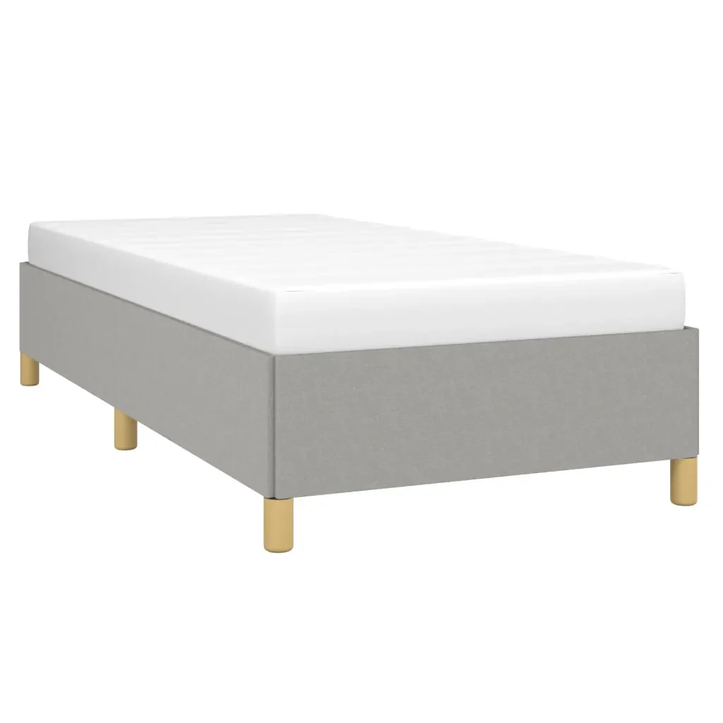 Letto singolo | Letto per adulti | Giroletto senza Materasso Grigio Chiaro 90x190 cm Tessuto - Image 3