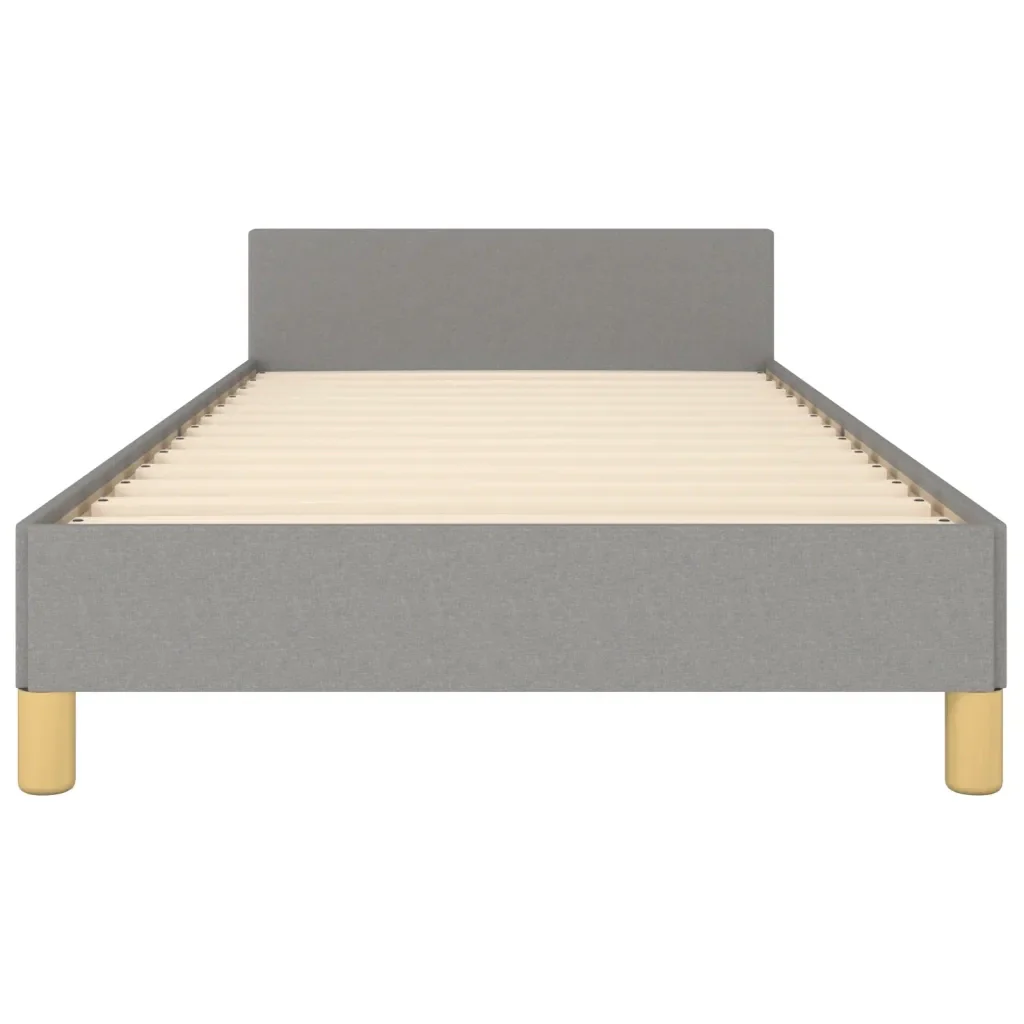 Letto singolo | Letto per adulti | Giroletto senza Materasso Grigio Chiaro 90x190 cm Tessuto - Image 6