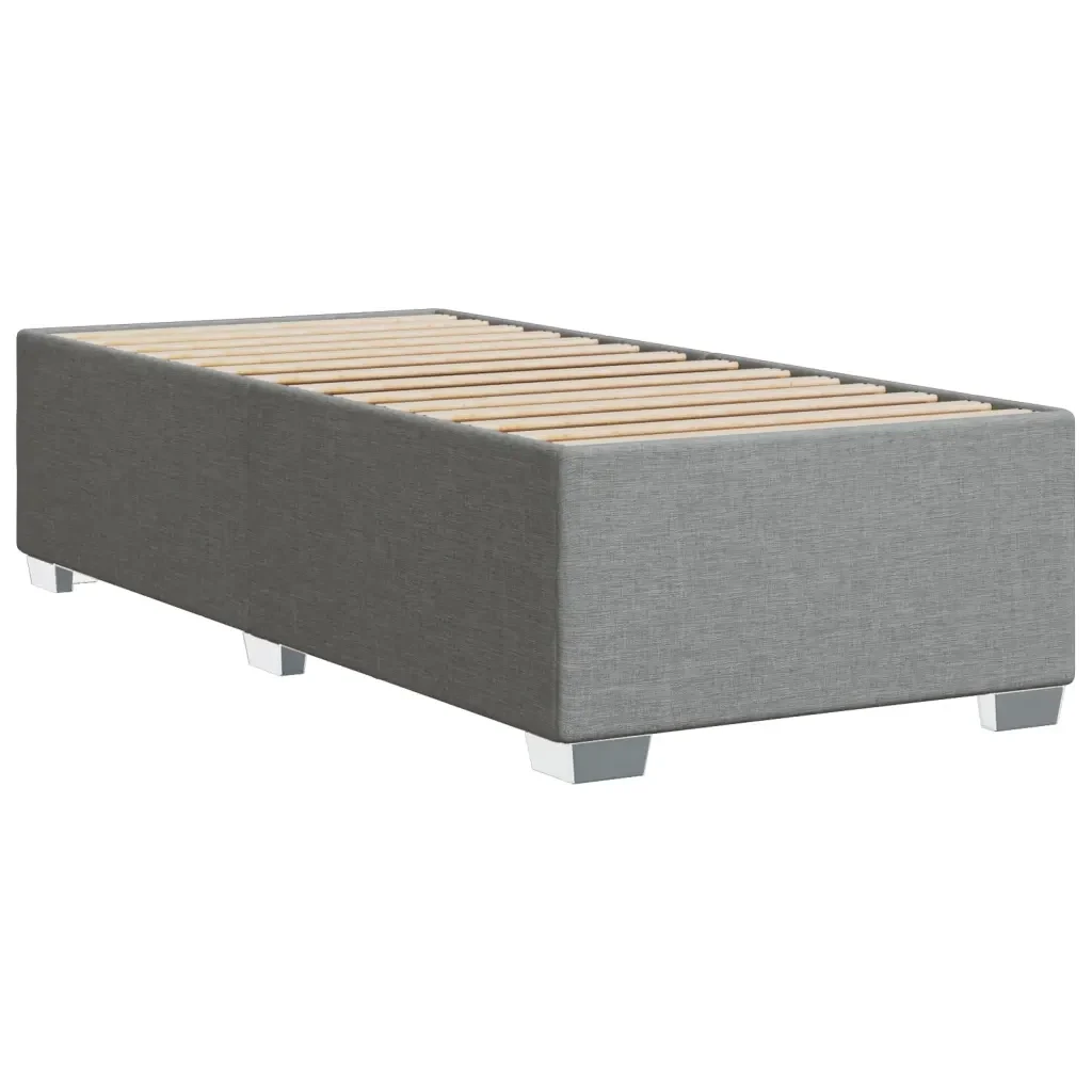 Letto singolo | Letto per adulti | Giroletto senza Materasso Grigio Chiaro 90x190 cm Tessuto - Image 6