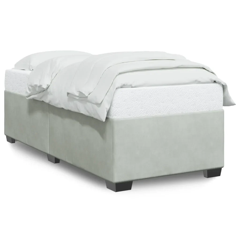 Letto singolo | Letto per adulti | Giroletto senza Materasso Grigio Chiaro 90x190 cm Velluto