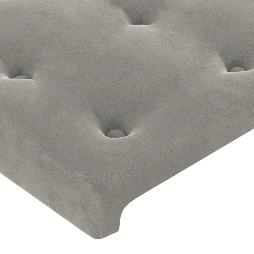 Letto singolo | Letto per adulti | Giroletto senza Materasso Grigio Chiaro 90x190 cm Velluto - Image 10