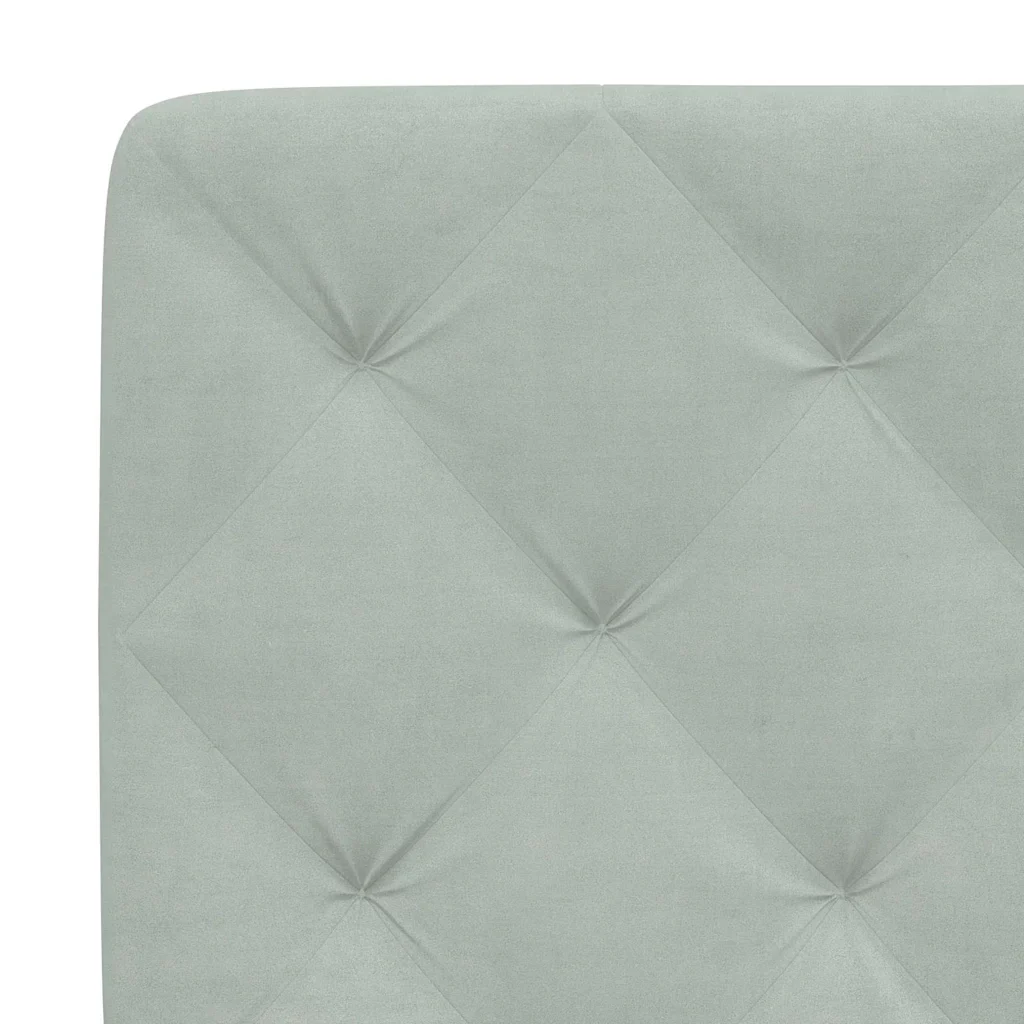 Letto singolo | Letto per adulti | Giroletto senza Materasso Grigio Chiaro 90x190 cm Velluto - Image 10