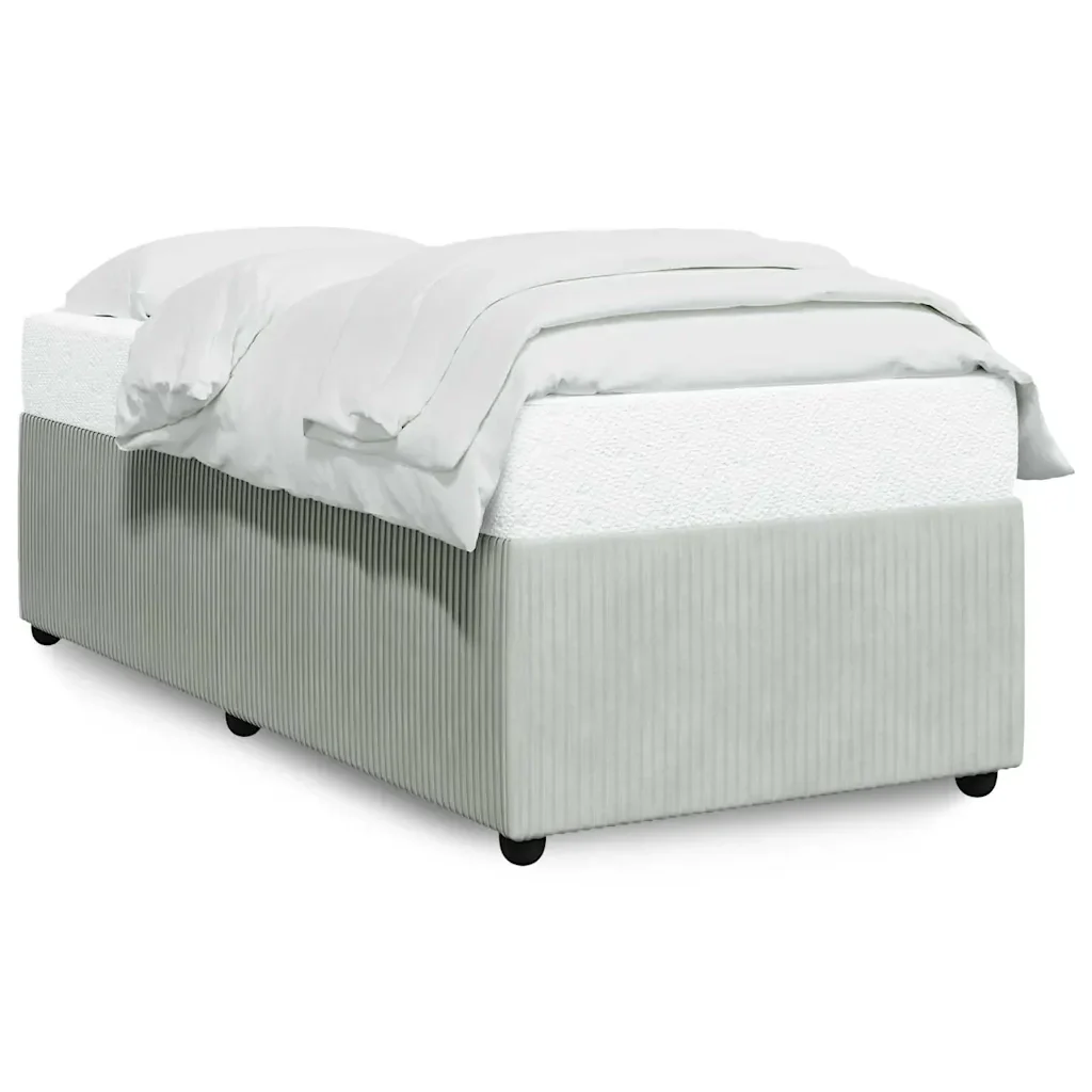 Letto singolo | Letto per adulti | Giroletto senza Materasso Grigio Chiaro 90x190 cm Velluto