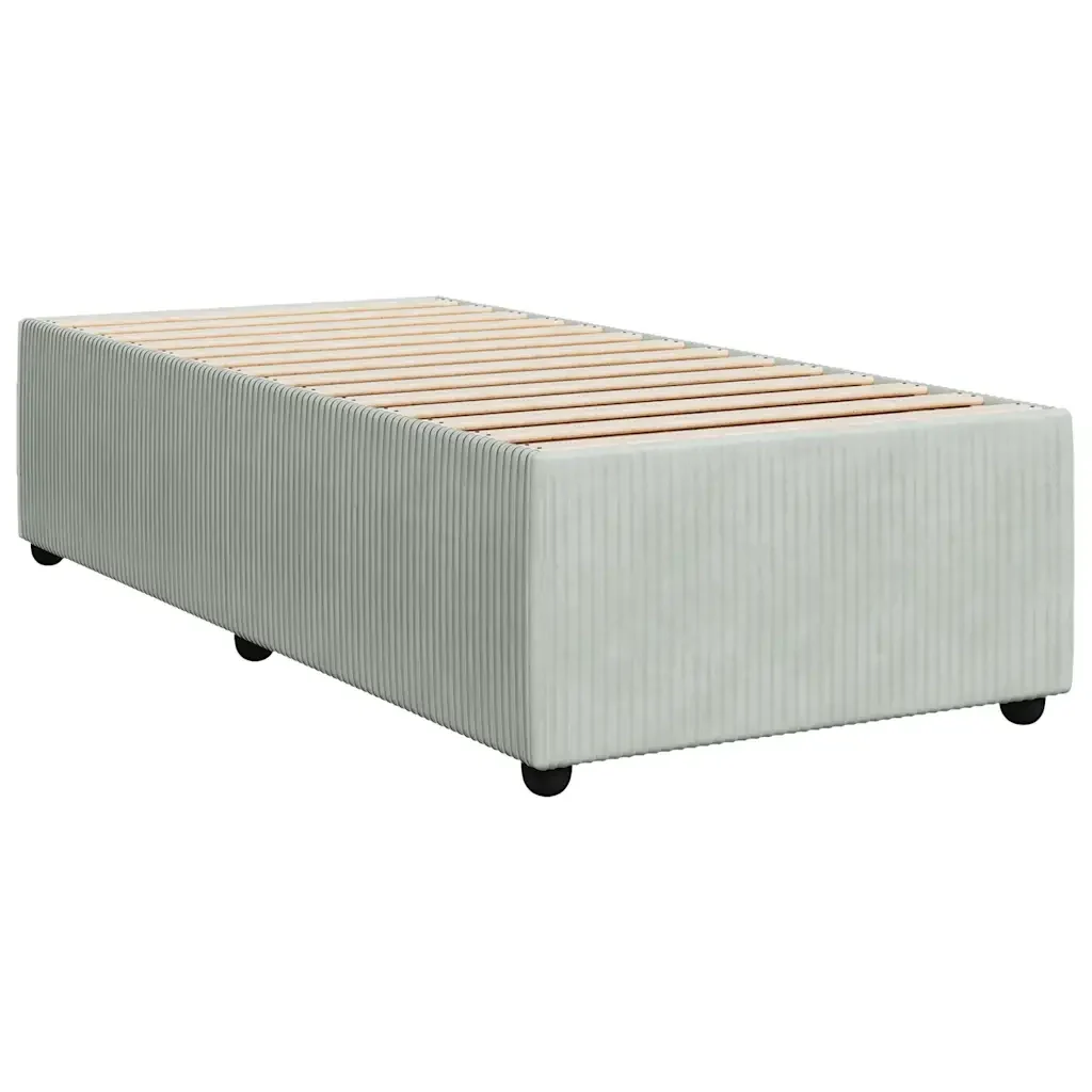 Letto singolo | Letto per adulti | Giroletto senza Materasso Grigio Chiaro 90x190 cm Velluto - Image 4