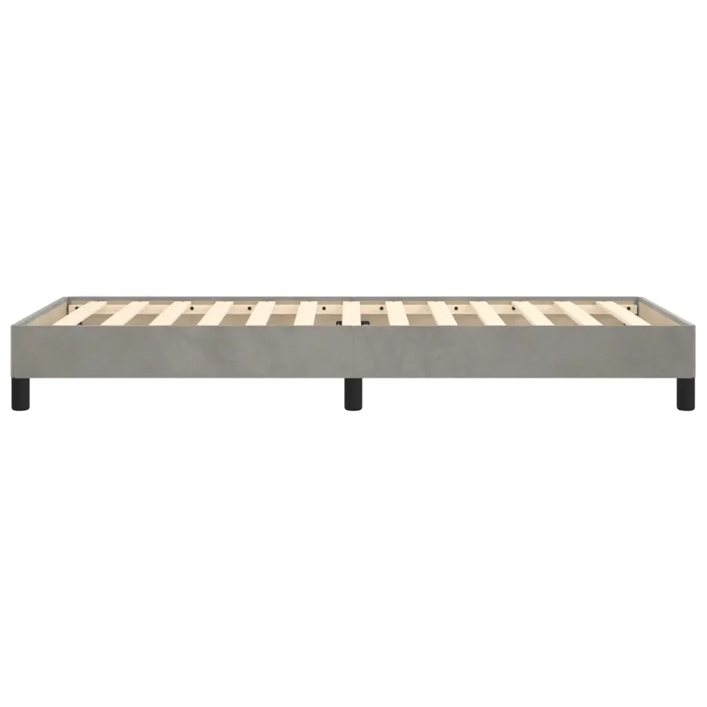 Letto singolo | Letto per adulti | Giroletto senza Materasso Grigio Chiaro 90x190 cm Velluto - Image 6
