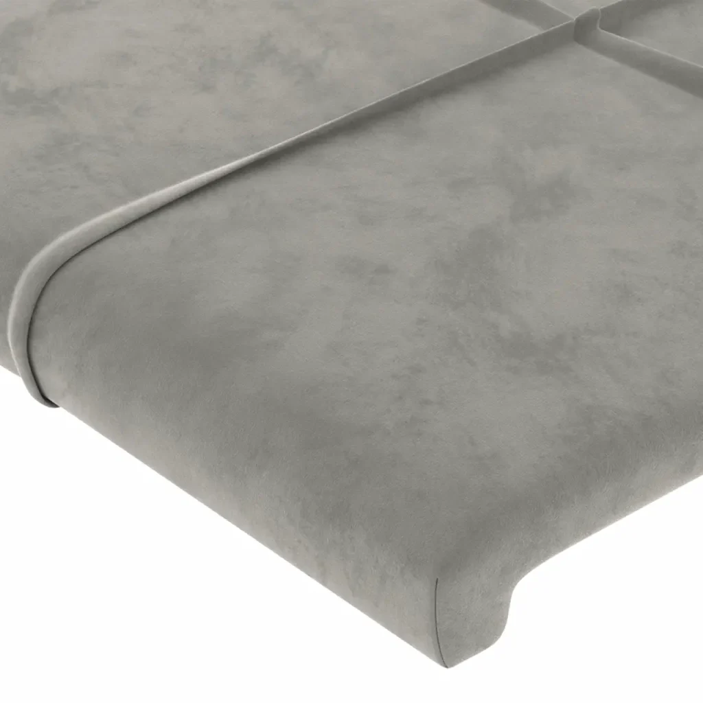 Letto singolo | Letto per adulti | Giroletto senza Materasso Grigio Chiaro 90x190 cm Velluto - Image 10