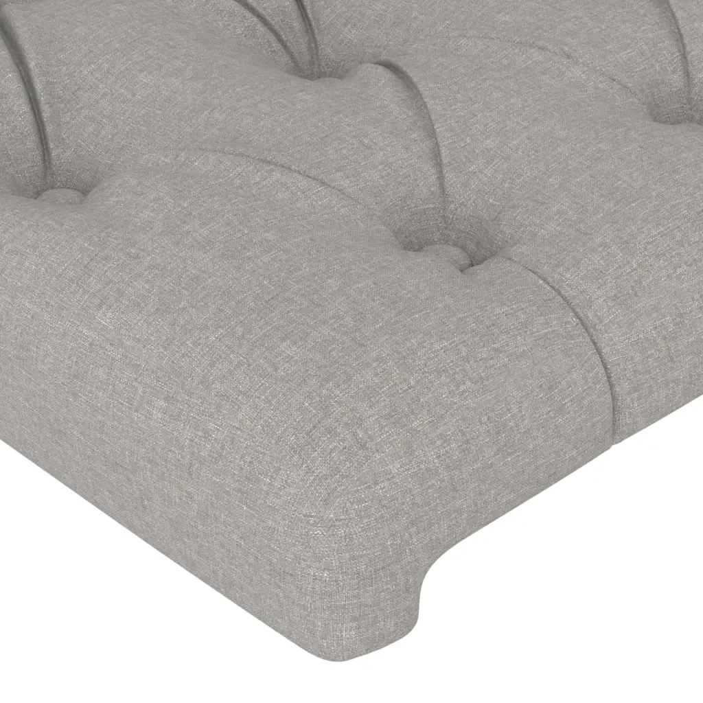 Letto singolo | Letto per adulti | Giroletto senza Materasso Grigio Chiaro 90x200 cm Tessuto - Image 10