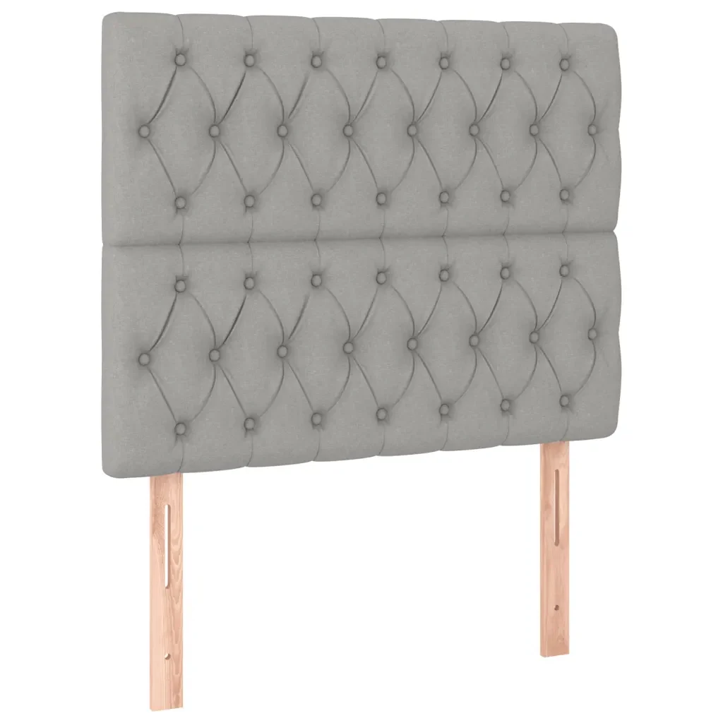 Letto singolo | Letto per adulti | Giroletto senza Materasso Grigio Chiaro 90x200 cm Tessuto - Image 8