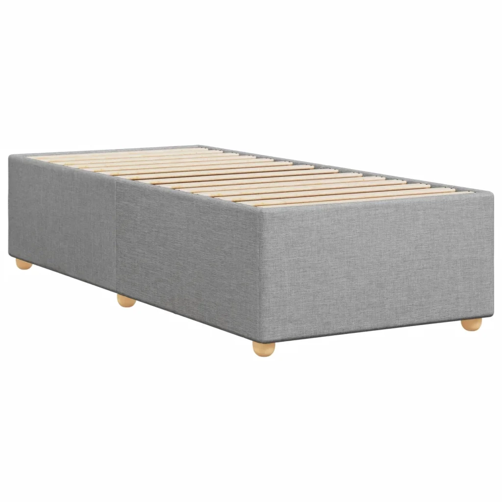 Letto singolo | Letto per adulti | Giroletto senza Materasso Grigio Chiaro 90x200 cm Tessuto - Image 6
