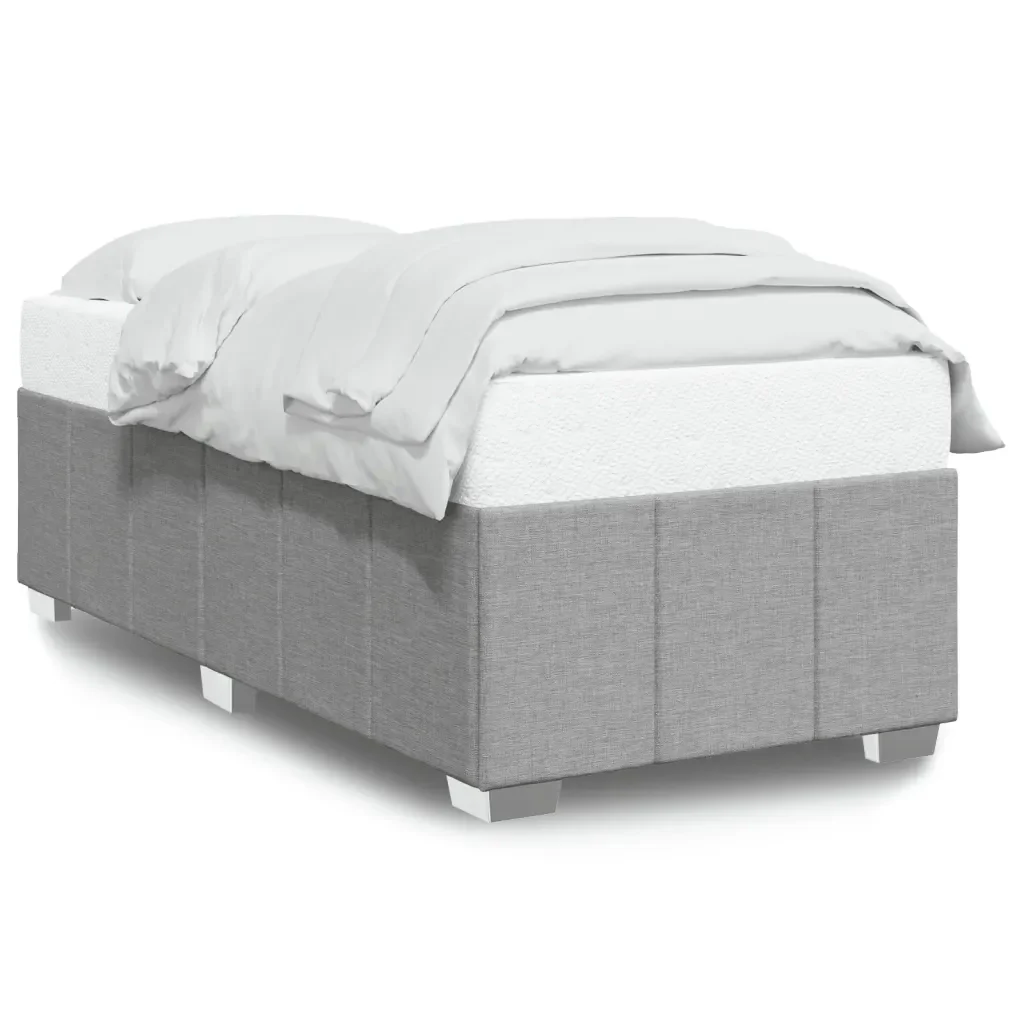 Letto singolo | Letto per adulti | Giroletto senza Materasso Grigio Chiaro 90x200 cm Tessuto