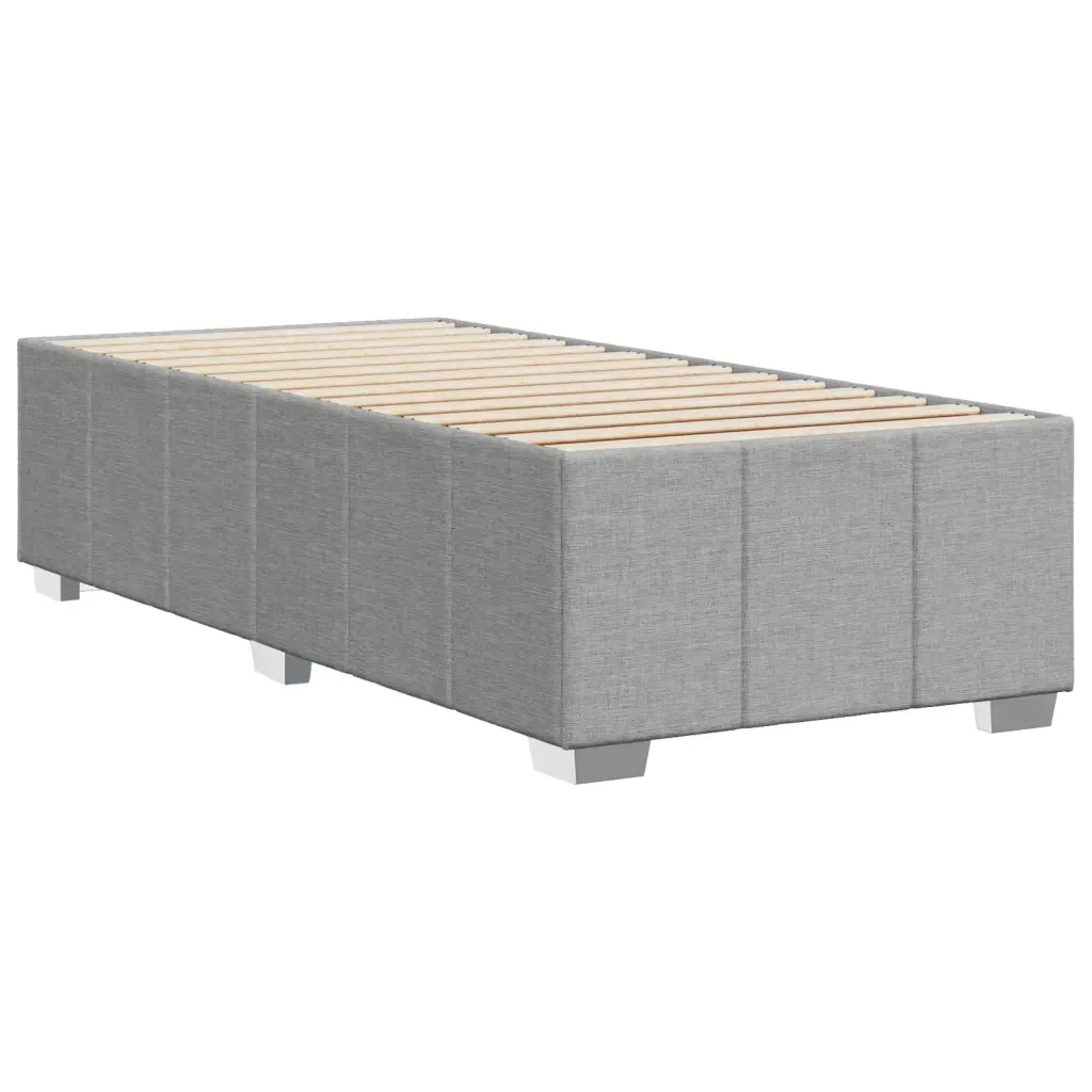 Letto singolo | Letto per adulti | Giroletto senza Materasso Grigio Chiaro 90x200 cm Tessuto - Image 6