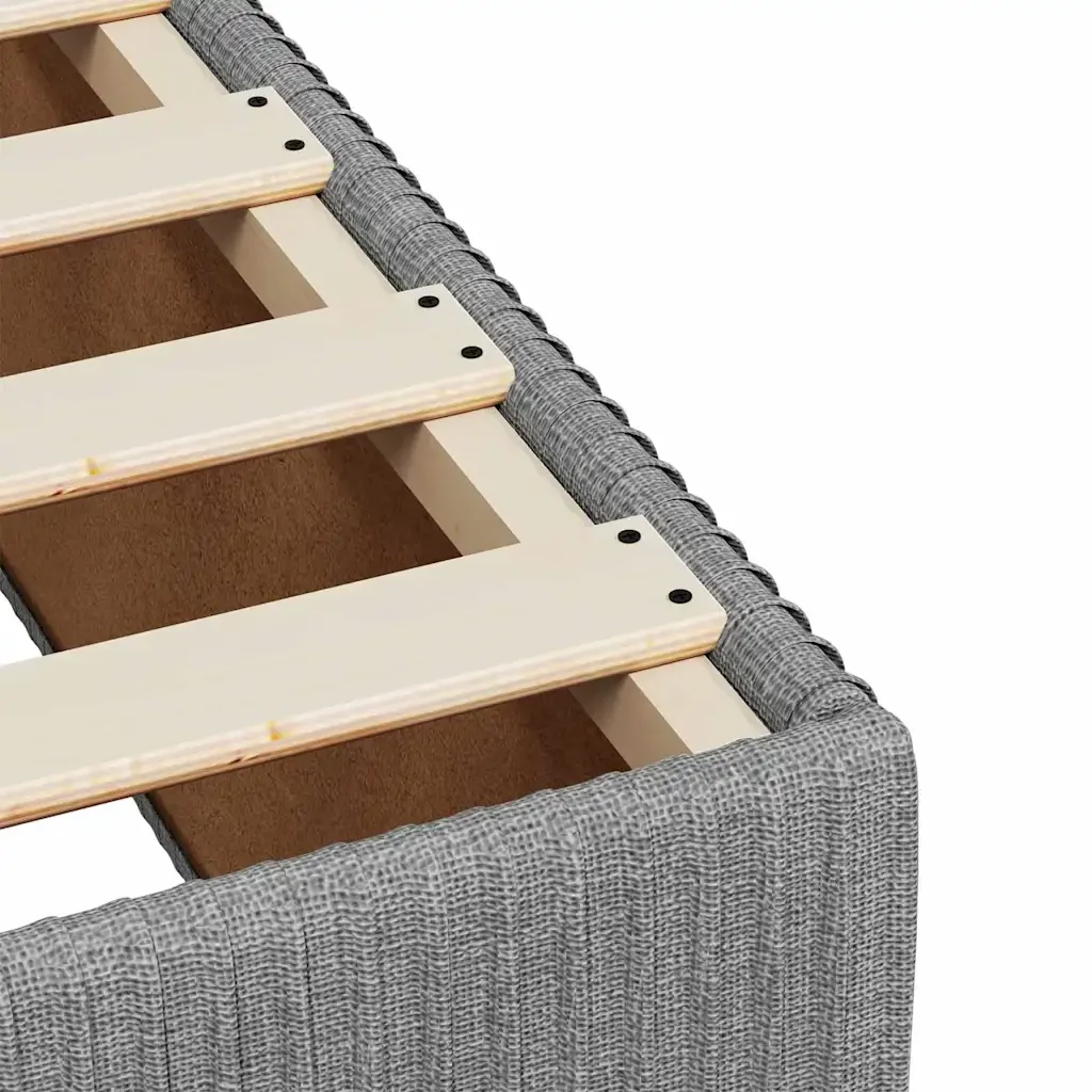 Letto singolo | Letto per adulti | Giroletto senza Materasso Grigio Chiaro 90x200 cm Tessuto - Image 7