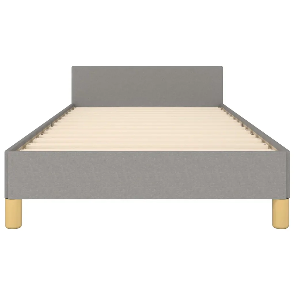 Letto singolo | Letto per adulti | Giroletto senza Materasso Grigio Chiaro 90x200 cm Tessuto - Image 6