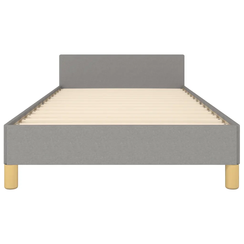 Letto singolo | Letto per adulti | Giroletto senza Materasso Grigio Chiaro 90x200 cm Tessuto - Image 6