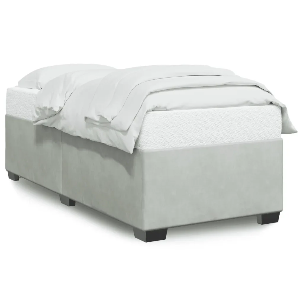 Letto singolo | Letto per adulti | Giroletto senza Materasso Grigio Chiaro 90x200 cm Velluto