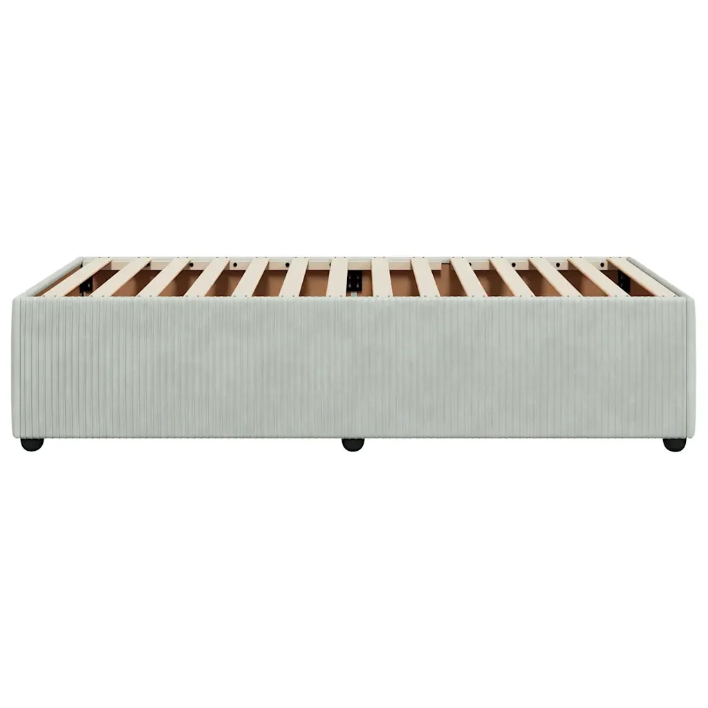 Letto singolo | Letto per adulti | Giroletto senza Materasso Grigio Chiaro 90x200 cm Velluto - Image 5