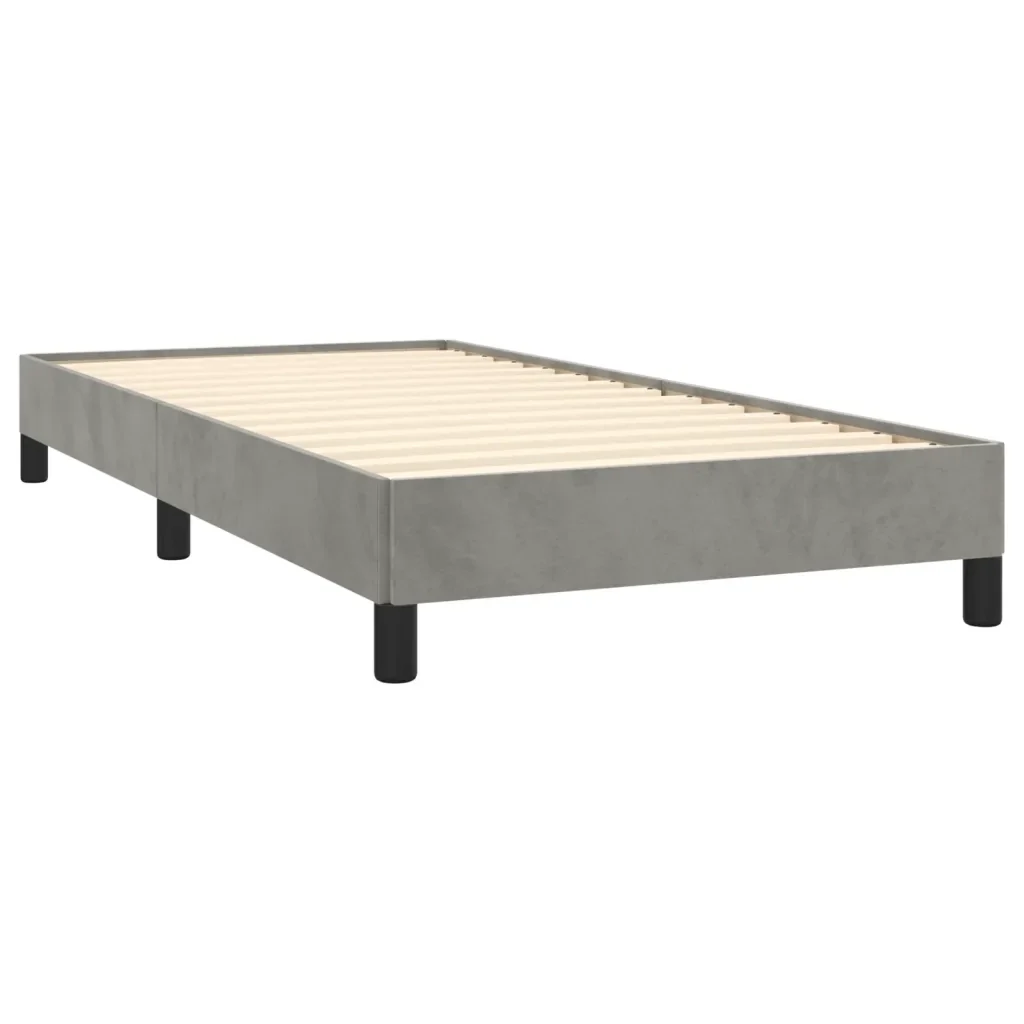 Letto singolo | Letto per adulti | Giroletto senza Materasso Grigio Chiaro 90x200 cm Velluto - Image 3