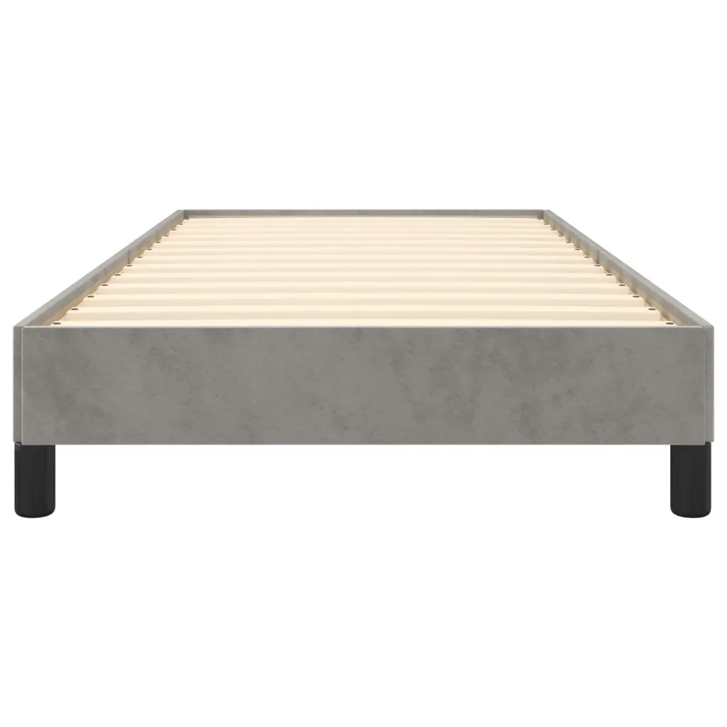 Letto singolo | Letto per adulti | Giroletto senza Materasso Grigio Chiaro 90x200 cm Velluto - Image 5