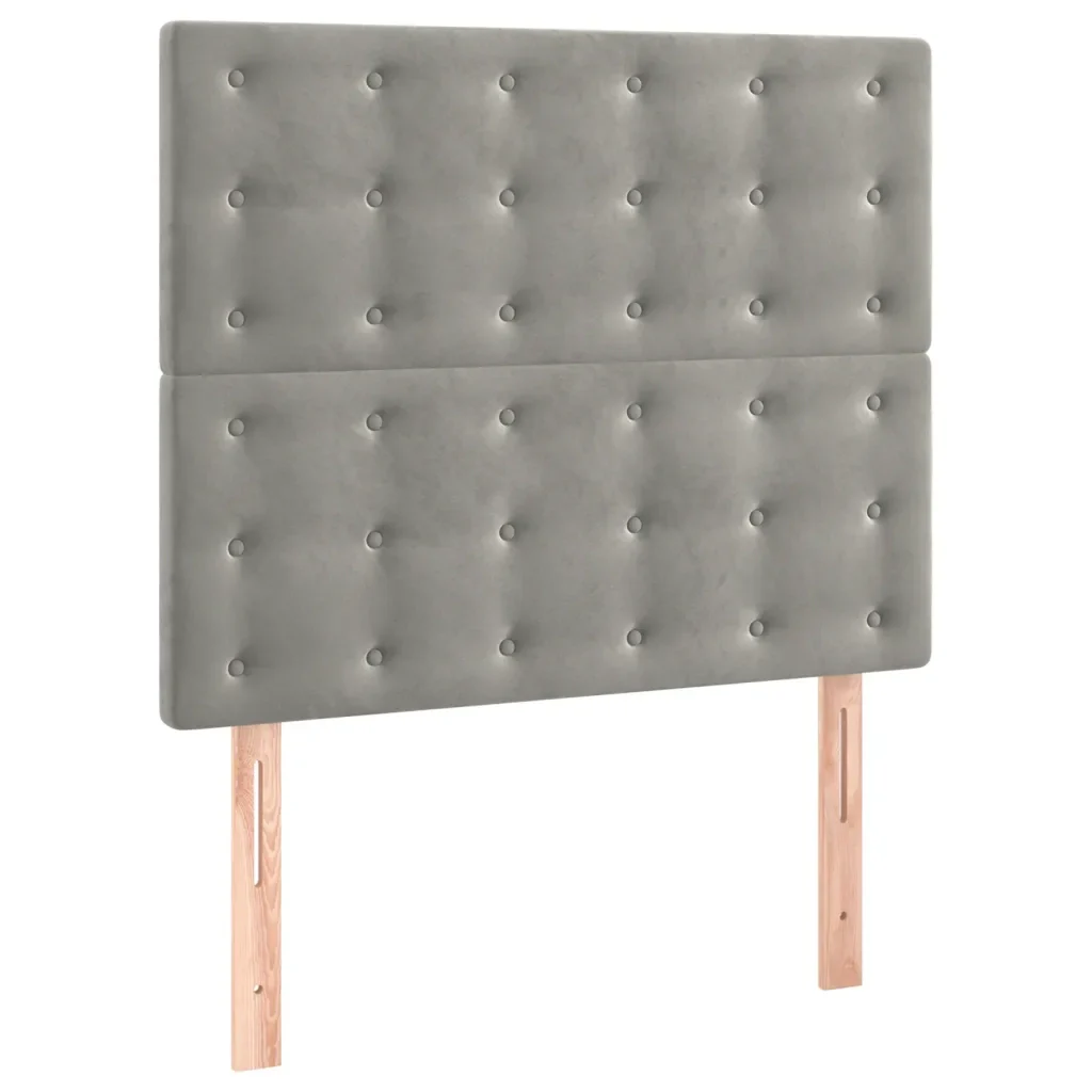 Letto singolo | Letto per adulti | Giroletto senza Materasso Grigio Chiaro 90x200 cm Velluto - Image 8