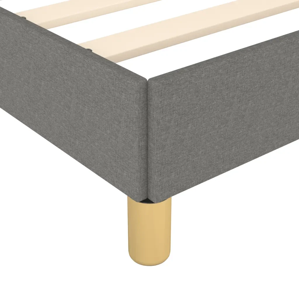Letto singolo | Letto per adulti | Giroletto senza Materasso Grigio Scuro 100x200 cm Tessuto - Image 8