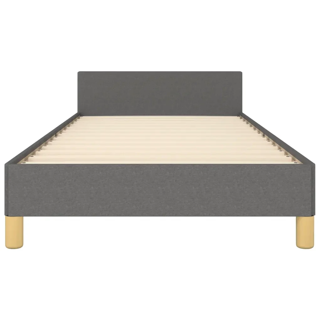 Letto singolo | Letto per adulti | Giroletto senza Materasso Grigio Scuro 100x200 cm Tessuto - Image 6