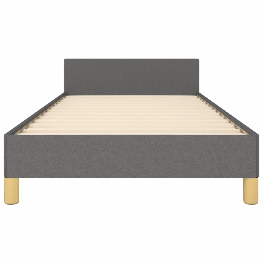 Letto singolo | Letto per adulti | Giroletto senza Materasso Grigio Scuro 100x200 cm Tessuto - Image 6
