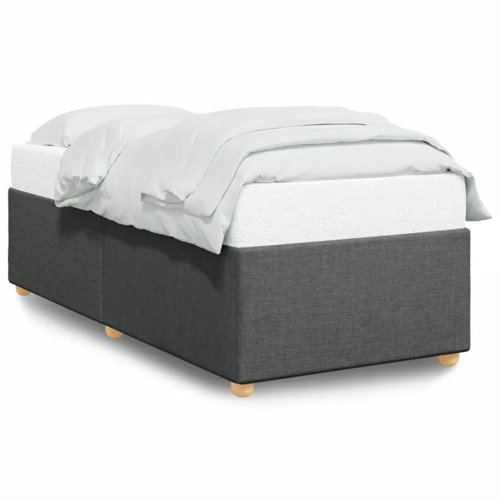 Letto singolo | Letto per adulti | Giroletto senza Materasso Grigio Scuro 100x200 cm Tessuto
