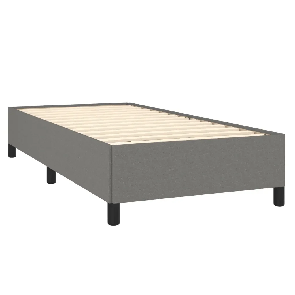 Letto singolo | Letto per adulti | Giroletto senza Materasso Grigio Scuro 100x200 cm Tessuto - Image 3