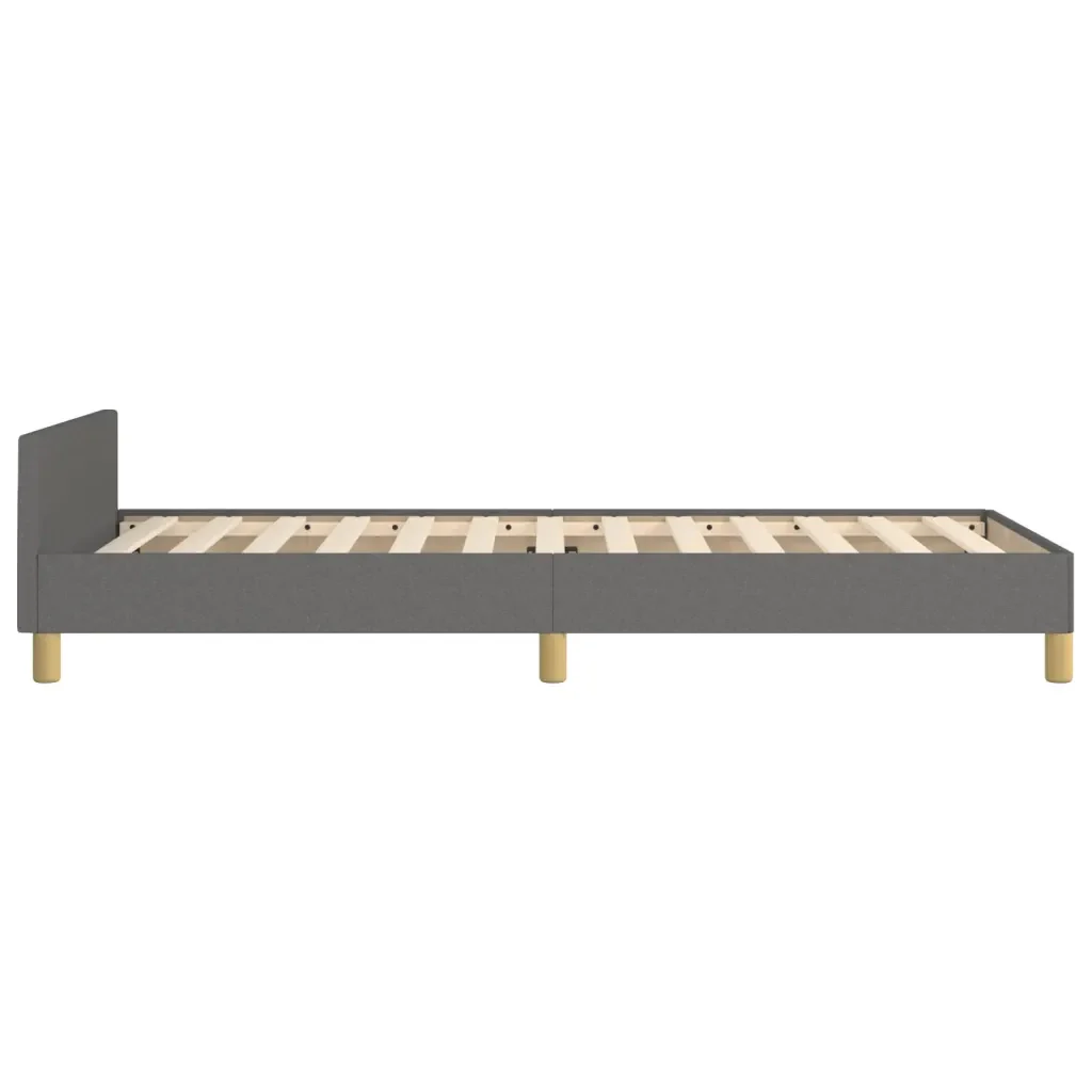 Letto singolo | Letto per adulti | Giroletto senza Materasso Grigio Scuro 100x200 cm Tessuto - Image 7