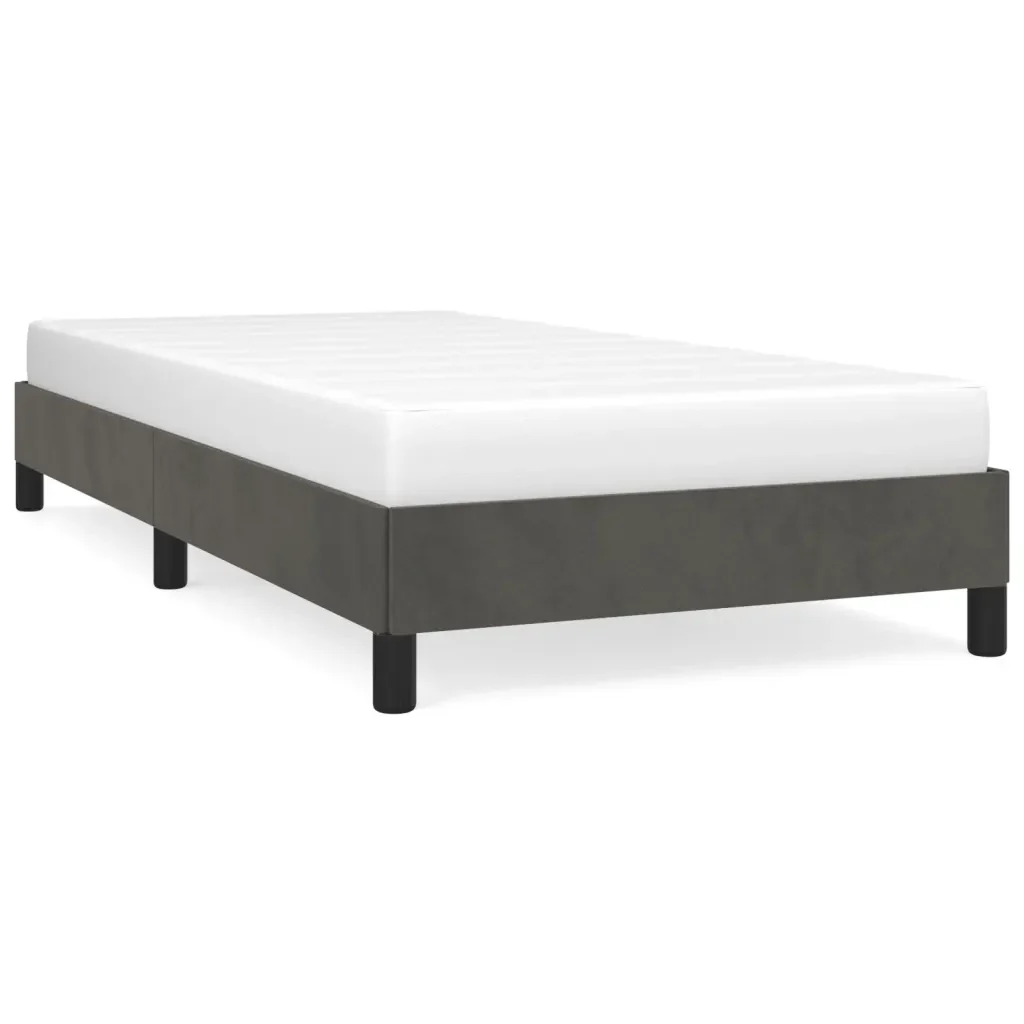 Letto singolo | Letto per adulti | Giroletto senza Materasso Grigio Scuro 100x200 cm Velluto
